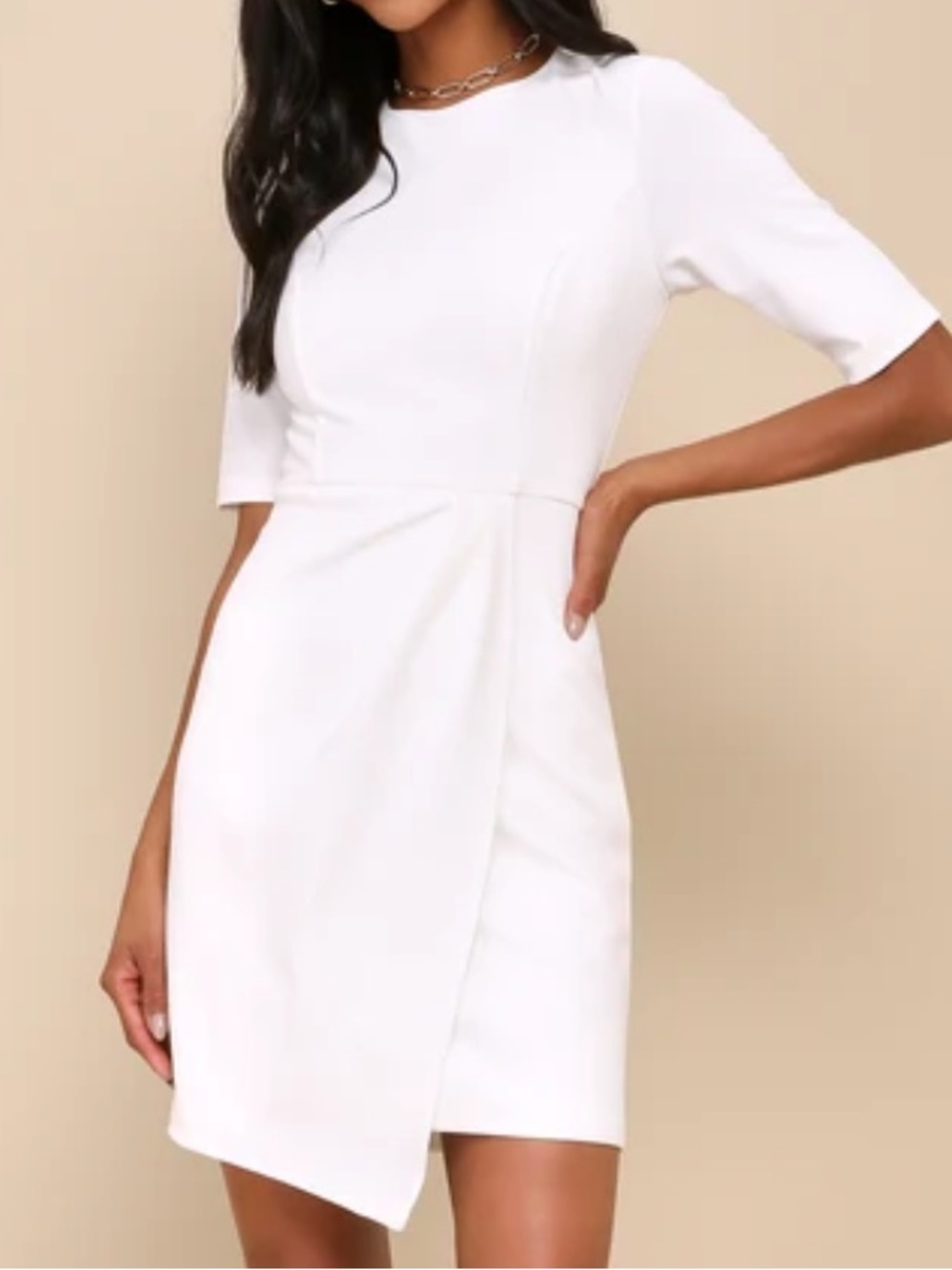 NWT- Westwood White Half Sleeve Sheath Dress